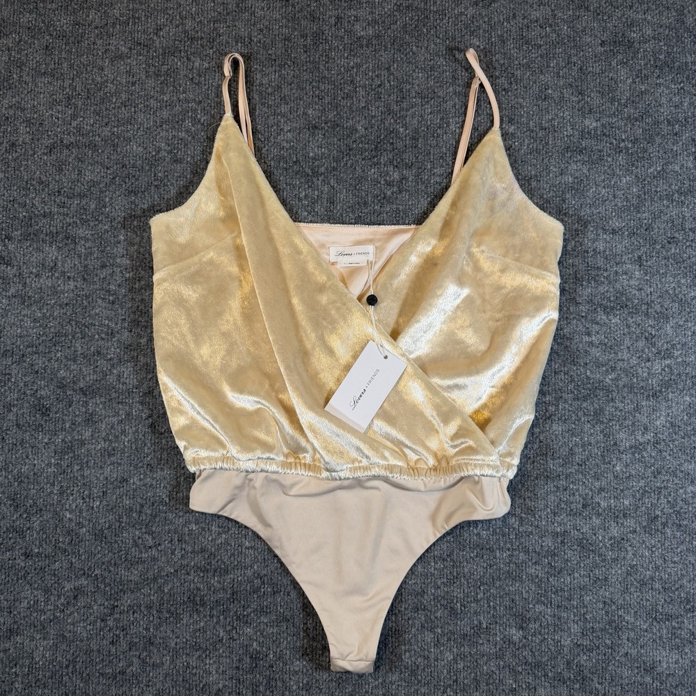 Lovers & Friends Leo Cami Thong Bodysuit Womens S Velvet Prosecco